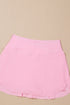 Solid Pocketed Crossover High Waist Swim Skort